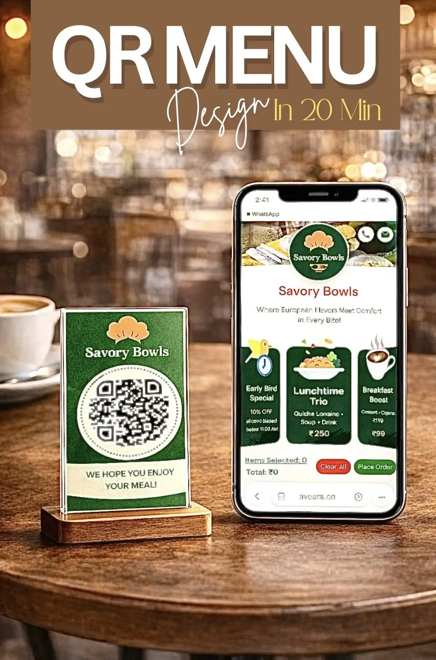 تصميم منيو إلكتروني احترافي للمطاعم والكافيهات برابط QR سريع وعصري