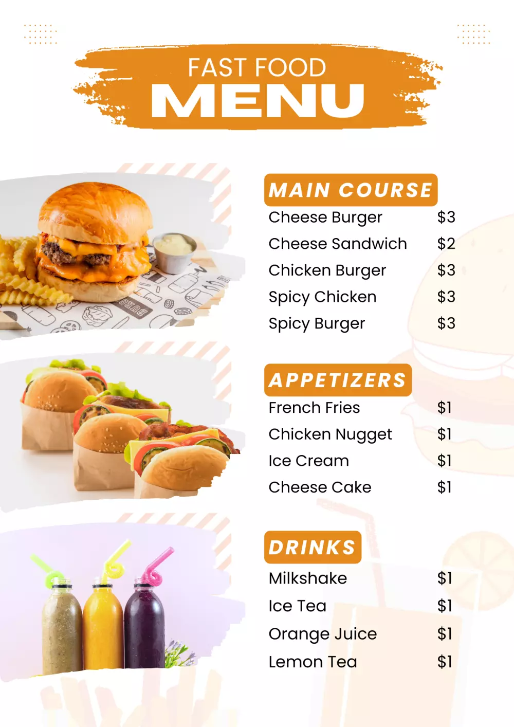 تصميم منيو مطعم او كوفى شوب وتسليم الملف psd + jpg