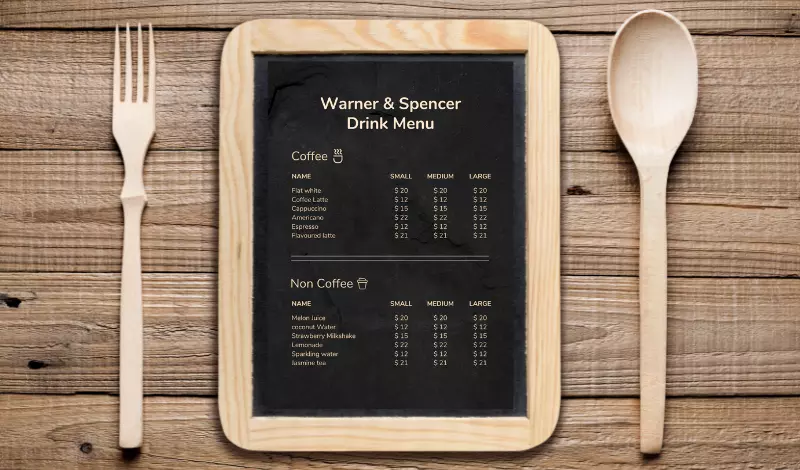 تصميم منيو مطعم او كوفى شوب وتسليم الملف psd + jpg