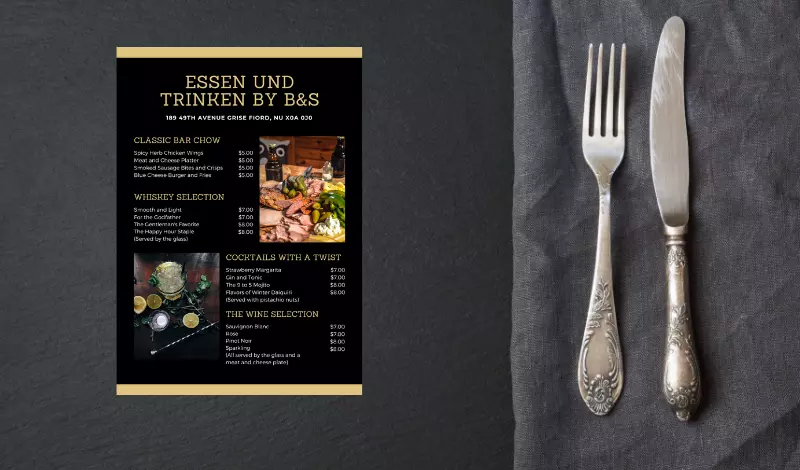 تصميم منيو مطعم او كوفى شوب وتسليم الملف psd + jpg