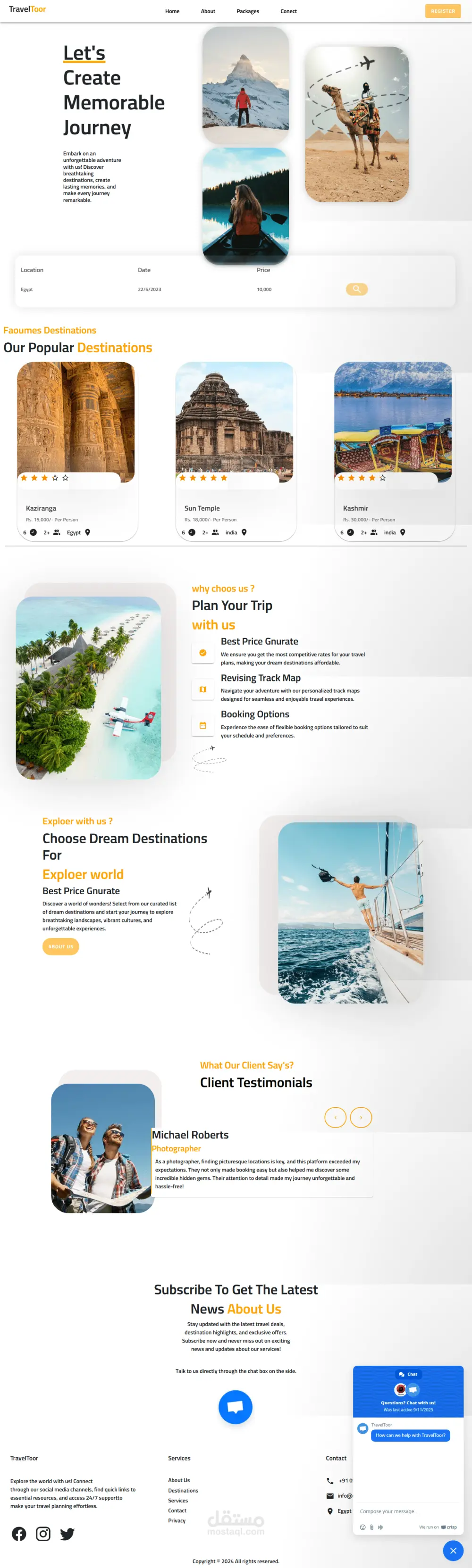 تصميم صفحه هبوط Landing Page عصريه Responsive