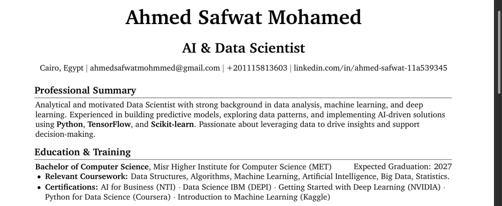 انشاء سيرة ذاتيه احترافيه CV تتناسب مع نظام ATS