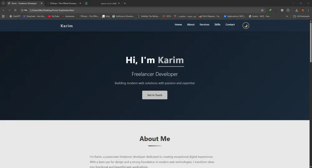 تصميم وبرمجة موقع شخصي الكتروني احترافي | Responsive WebSite