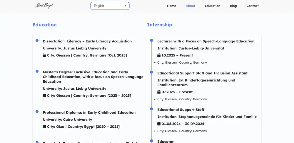 إنشاء موقع شخصي Portfolio احترافي يعكس هويتك ويعرض أعمالك
