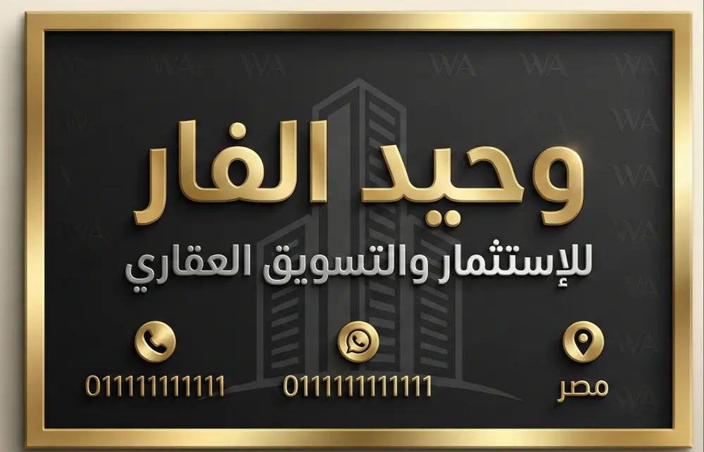 تصميم كارت شخصي فاخر بالذهب مع علامة مائية لمجالك خلال ساعة