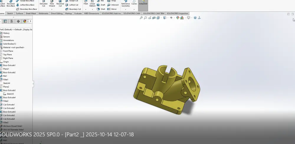 تصميم نماذج ثلاثية الأبعاد وملفات تصنيع احترافية على SolidWorks