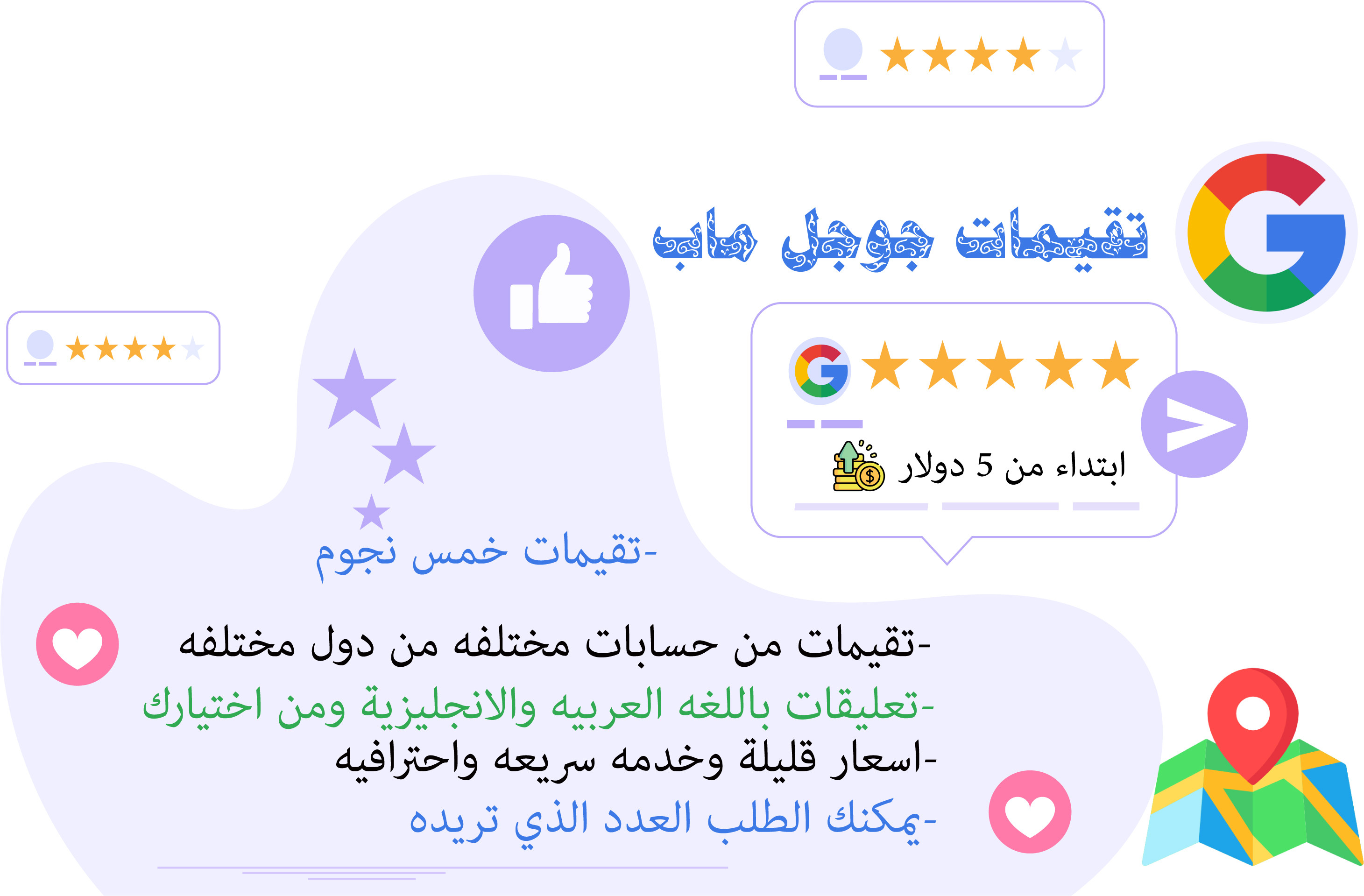 تقييمات وتعليقات لنشارط تجاري علي خرائط جوجل