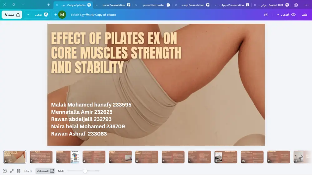 تصميم برزنتيشن احترافي PowerPoint أو Canva بشكل جذاب ومنظم مكون من 15 slide