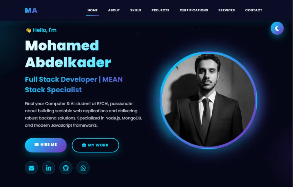 إنشاء موقع بورتفوليو حديث ومتجاوب يبرز أعمالك باحترافية باستخدام HTML وCSS وJavaScript
