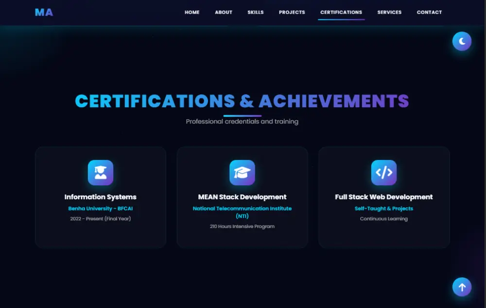 إنشاء موقع بورتفوليو حديث ومتجاوب يبرز أعمالك باحترافية باستخدام HTML وCSS وJavaScript