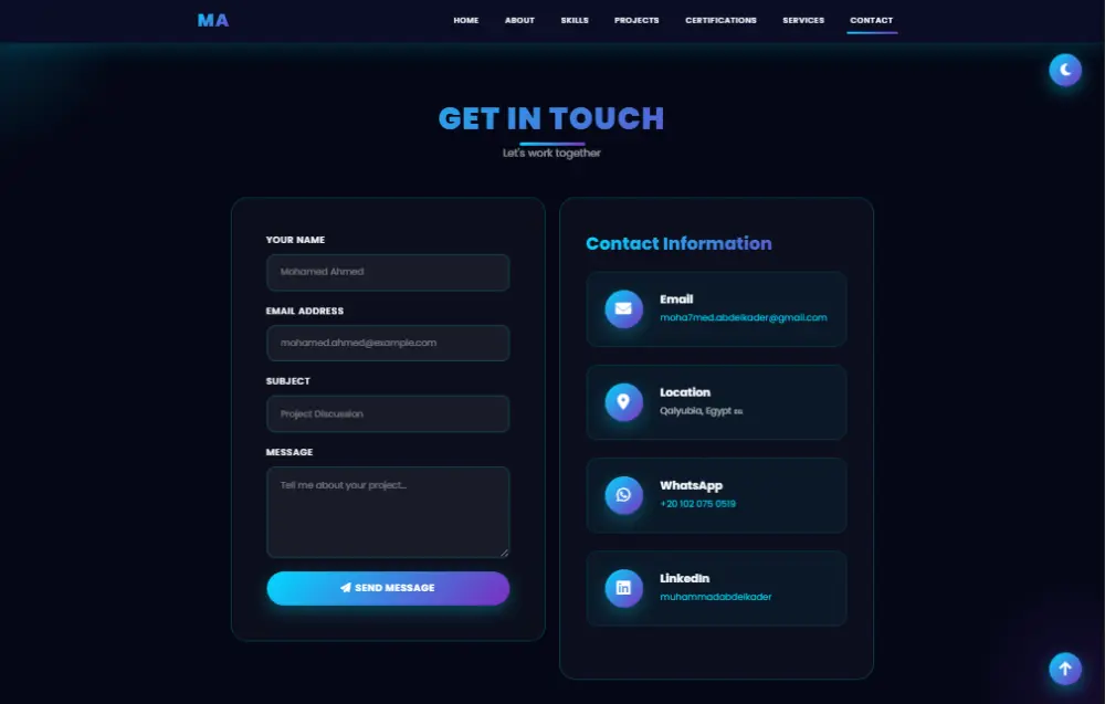 إنشاء موقع بورتفوليو حديث ومتجاوب يبرز أعمالك باحترافية باستخدام HTML وCSS وJavaScript