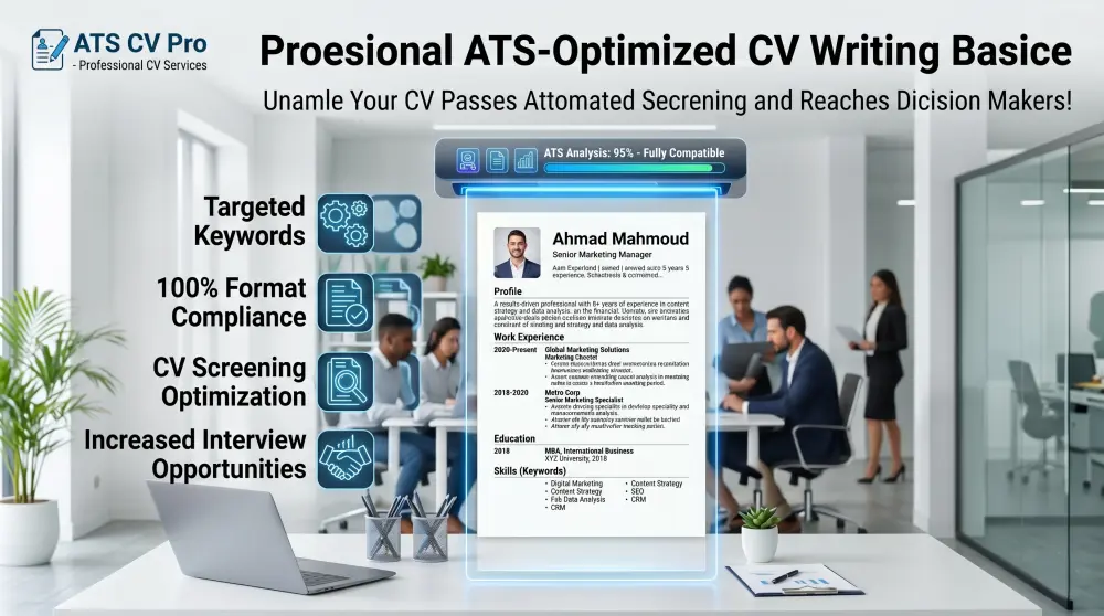 كتابة وتصميم سيرة ذاتية احترافية (CV) متوافقة مع أنظمة الفرز الآلي ATS