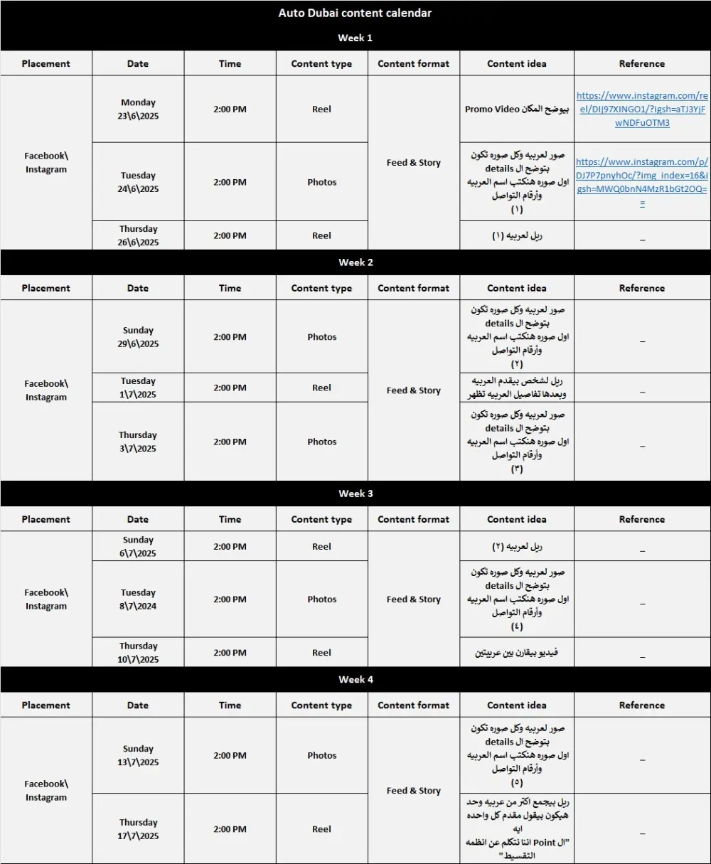 خطة محتوى مخصّصة وأفكار جاهزة للتنفيذ