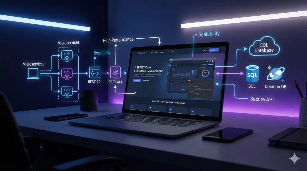 خدمة بناء تطبيقات ويب متكاملة Full-Stack باستخدام ASP.NET