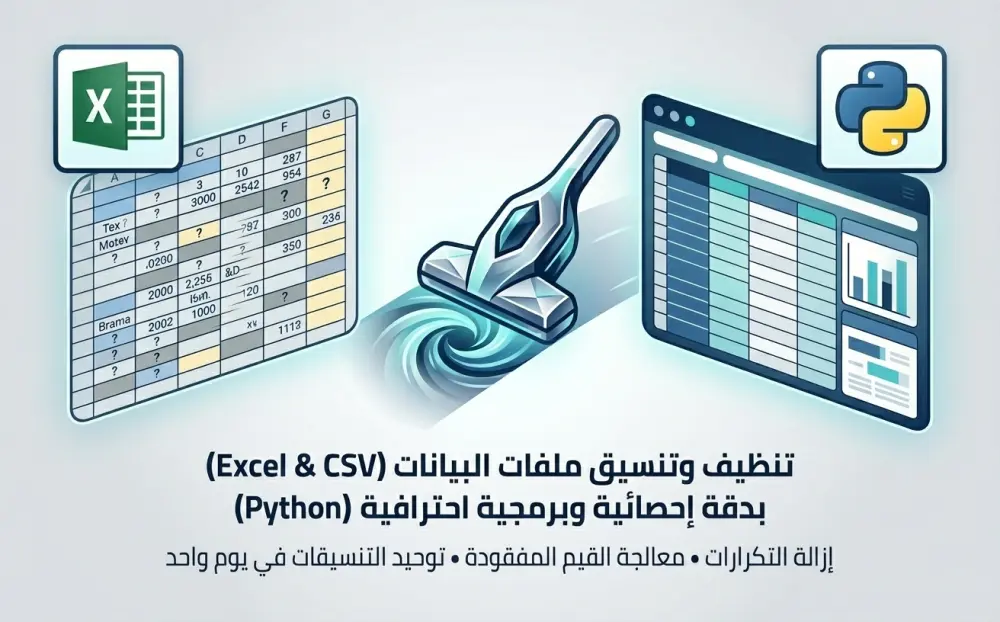 تنظيف وتنظيم بيانات Excel أو CSV حتى 1000 سطر