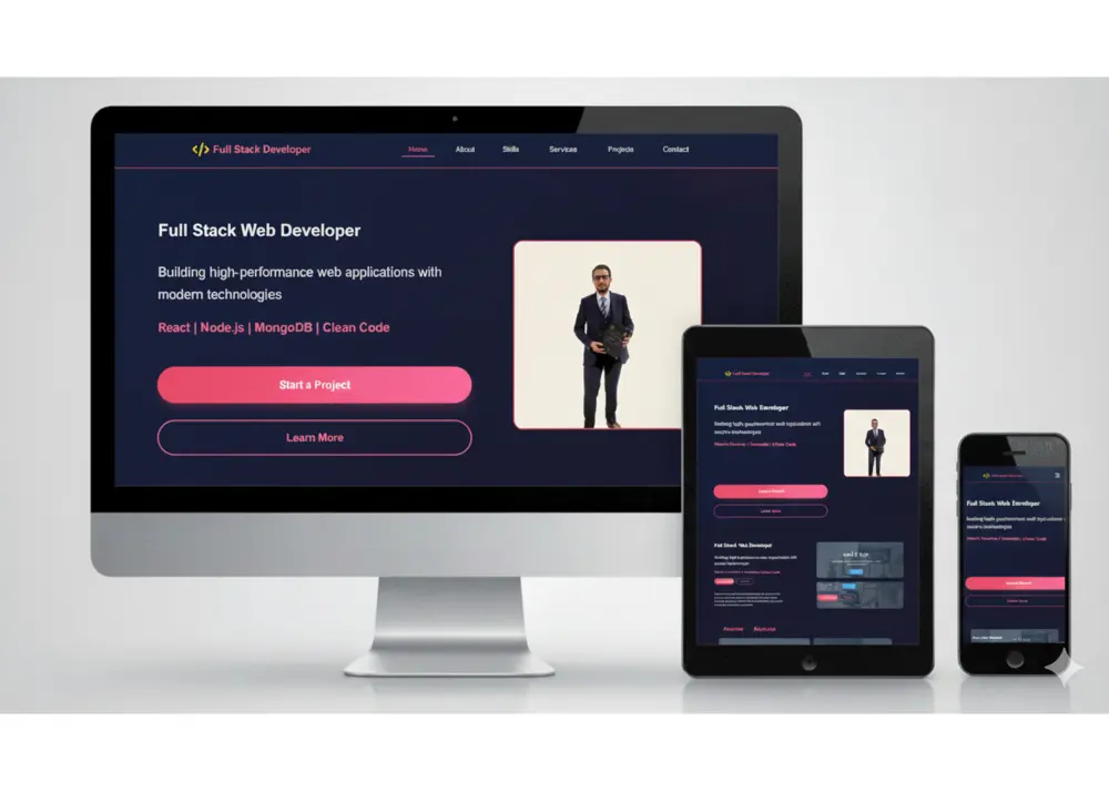تصميم portfolio احترافي HTML & CSS & JavaScript