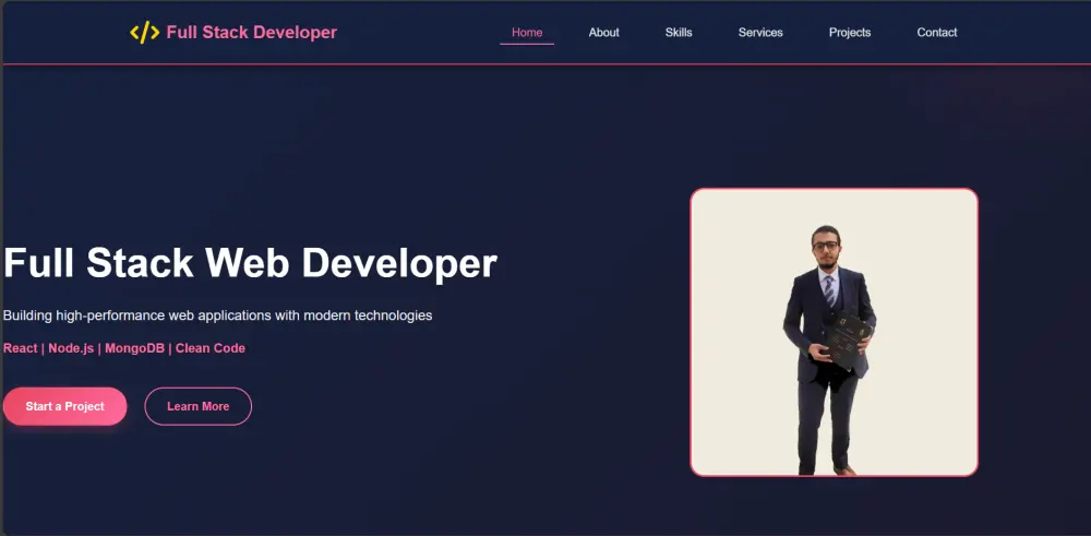 تصميم portfolio احترافي HTML & CSS & JavaScript