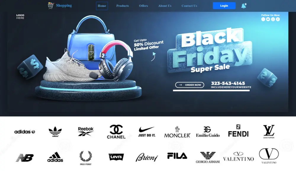 تصميم موقع تسوق كامل Shopping واداره المنتجات