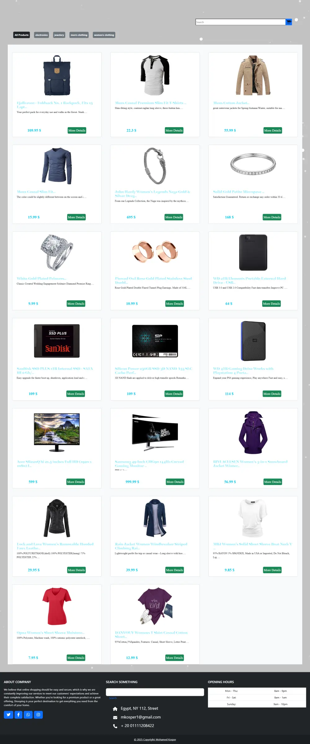 تصميم موقع تسوق كامل Shopping واداره المنتجات