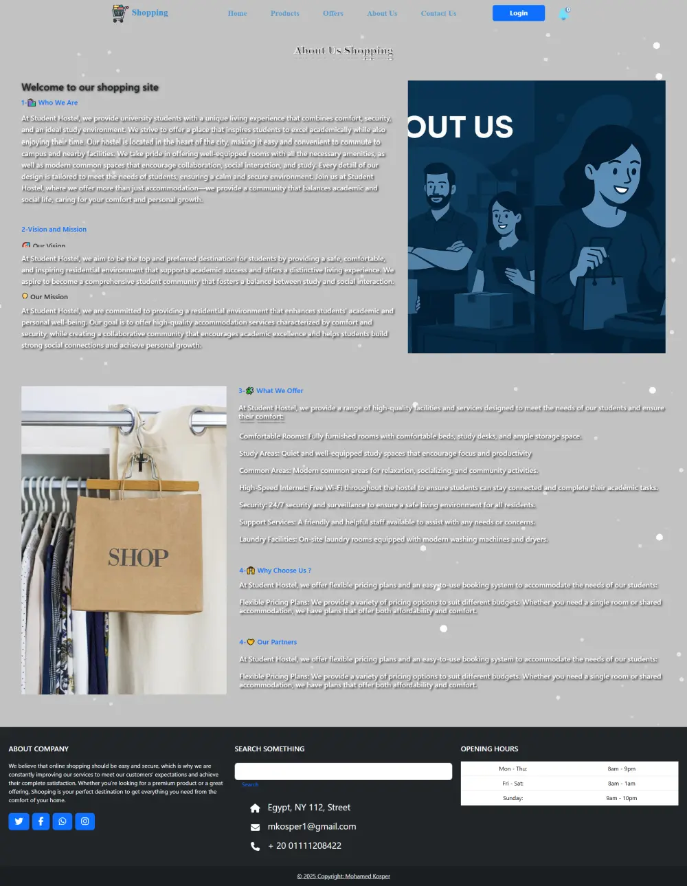 تصميم موقع تسوق كامل Shopping واداره المنتجات