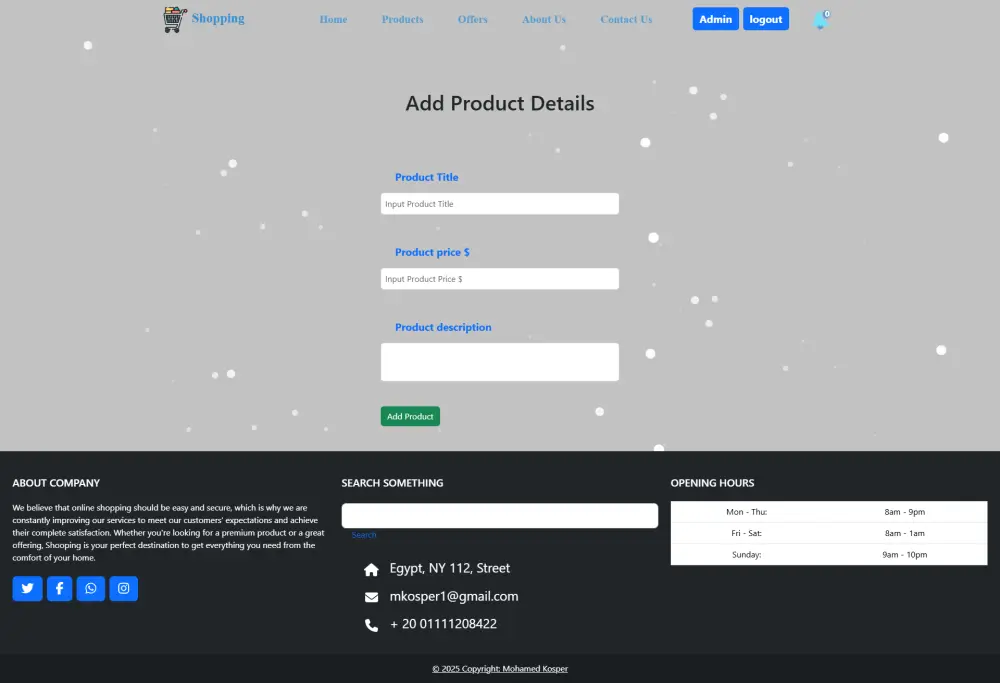 تصميم موقع تسوق كامل Shopping واداره المنتجات