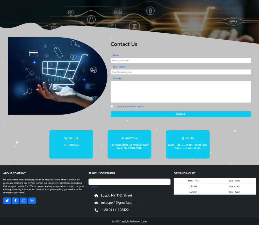 تصميم موقع تسوق كامل Shopping واداره المنتجات