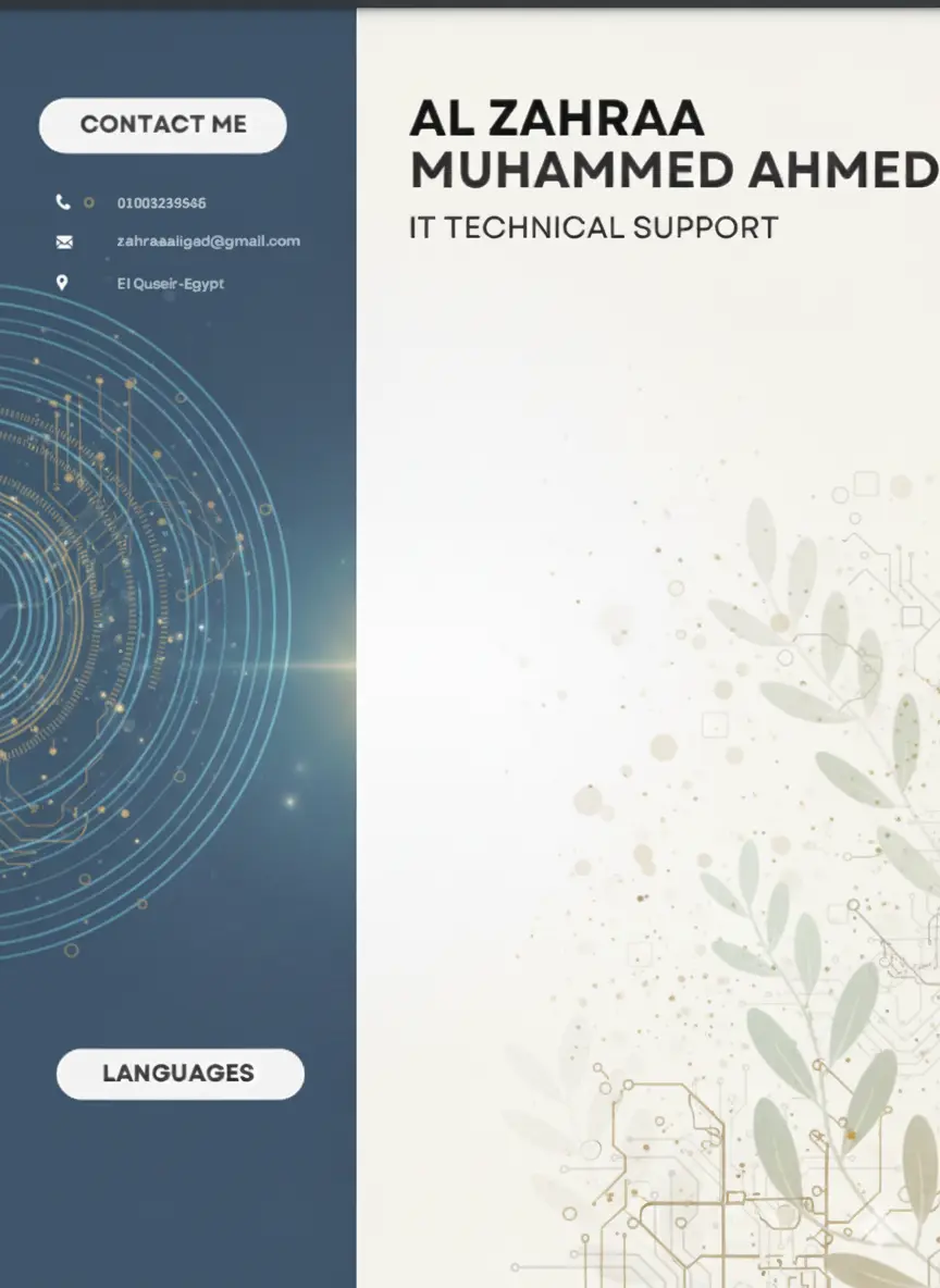 سأقوم بتصميم سيرة ذاتية احترافية (CV) منسقة بشكل جذاب ومناسبة لمجالك الوظيفي، مع تحسين وترتيب جميع المعلومات لتصبح واضحة وسهلة القراءة، وتسليمها بصيغة PDF عالية الجودة.