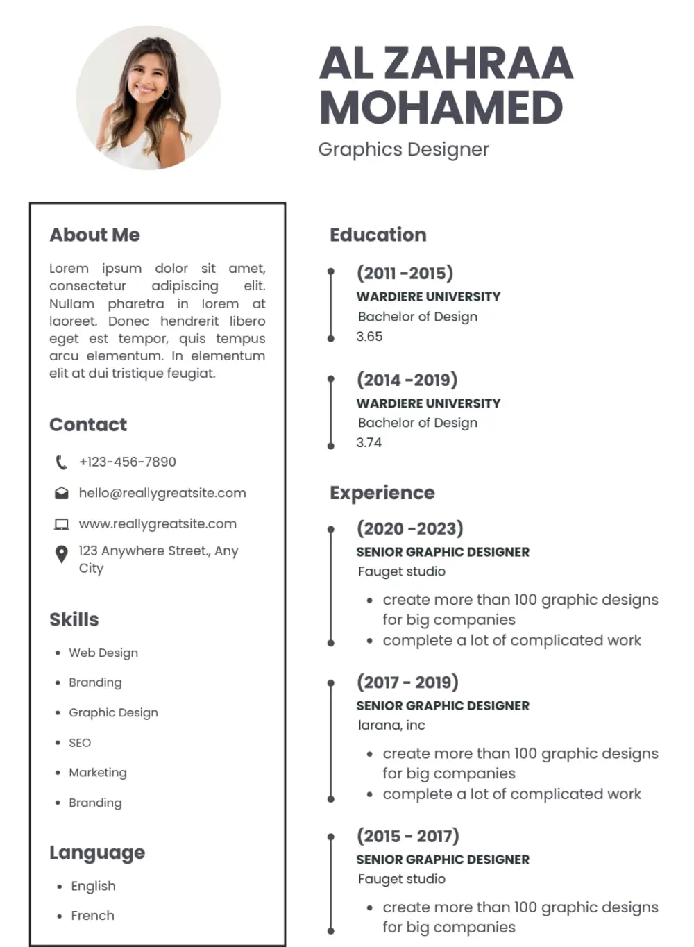 سأقوم بتصميم سيرة ذاتية احترافية (CV) منسقة بشكل جذاب ومناسبة لمجالك الوظيفي، مع تحسين وترتيب جميع المعلومات لتصبح واضحة وسهلة القراءة، وتسليمها بصيغة PDF عالية الجودة.