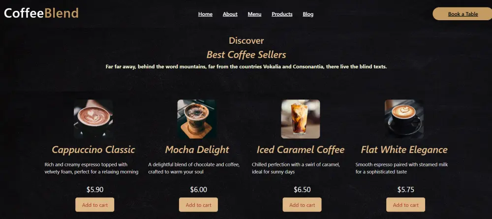 سأقوم بتصميم Landing Page احترافية لمطعم أو كافيه باستخدام React وTailwind CSS