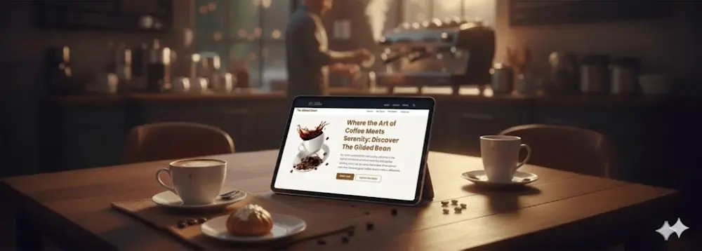 تصميم صفحة هبوط عصرية لكافيه "The Gilded Bean"