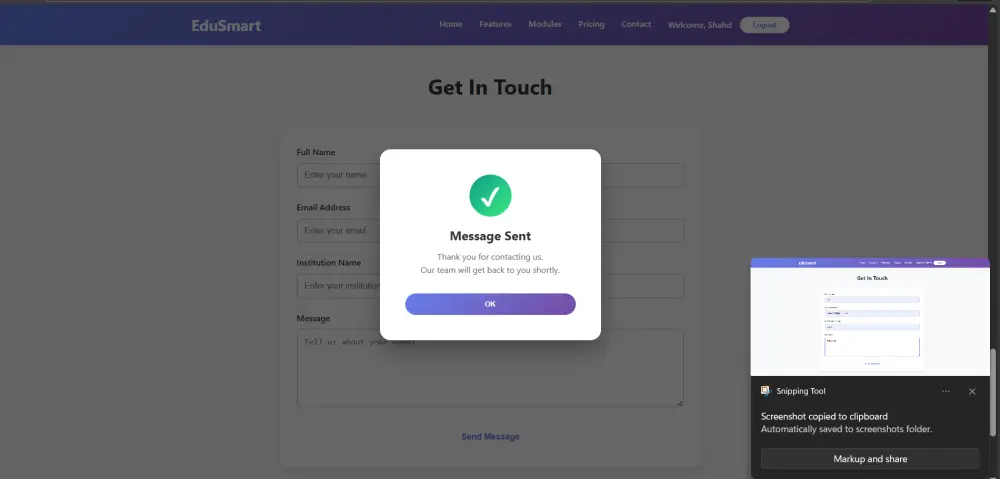 تصميم وتنفيذ منصة تعليمية ذكية وإدارة امتحانات باستخدام HTML وCSS وJavaScript