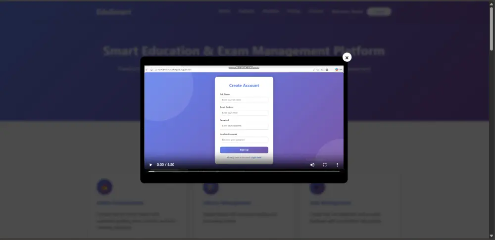 تصميم وتنفيذ منصة تعليمية ذكية وإدارة امتحانات باستخدام HTML وCSS وJavaScript