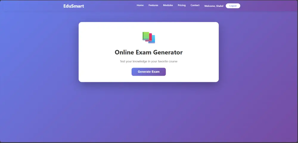 تصميم وتنفيذ منصة تعليمية ذكية وإدارة امتحانات باستخدام HTML وCSS وJavaScript