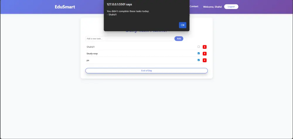 تصميم وتنفيذ منصة تعليمية ذكية وإدارة امتحانات باستخدام HTML وCSS وJavaScript
