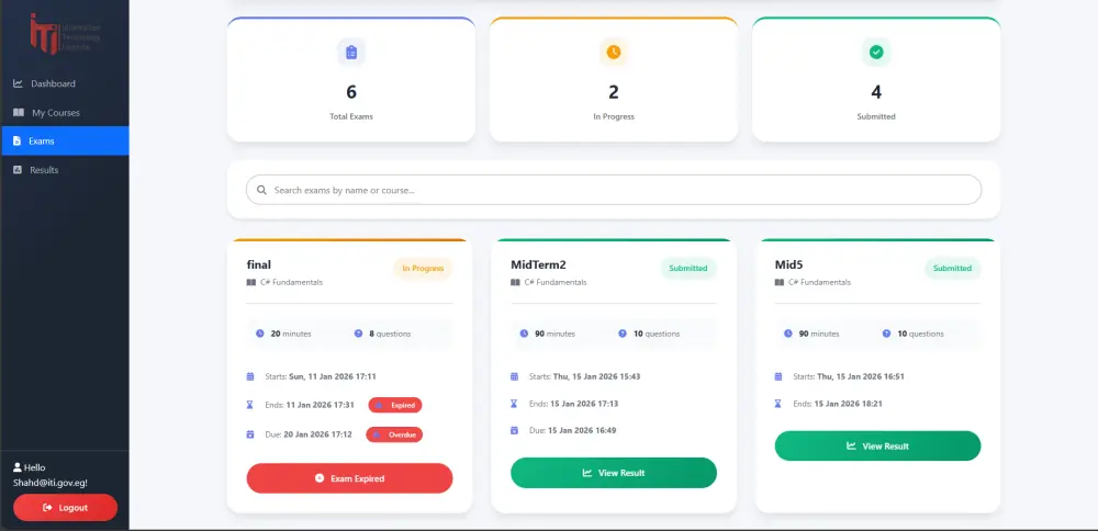 إنشاء نظام إدارة امتحانات كامل Online exam System
