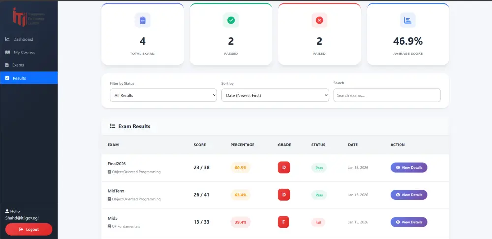 إنشاء نظام إدارة امتحانات كامل Online exam System