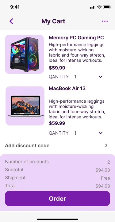 تصميم صفحة UI/UX (e-commerce for PCs)