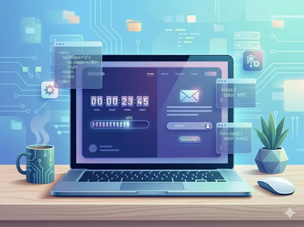 تصميم صفحة Coming Soon احترافية لموقعك باستخدام HTML وCSS وJavaScript