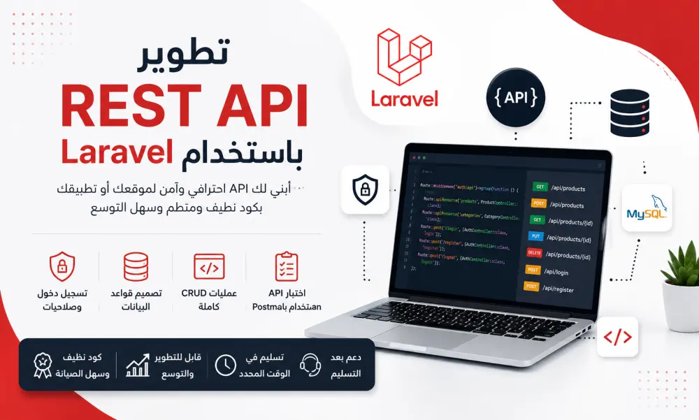 سأطور Backend API احترافي باستخدام Laravel مع لوحة تحكم