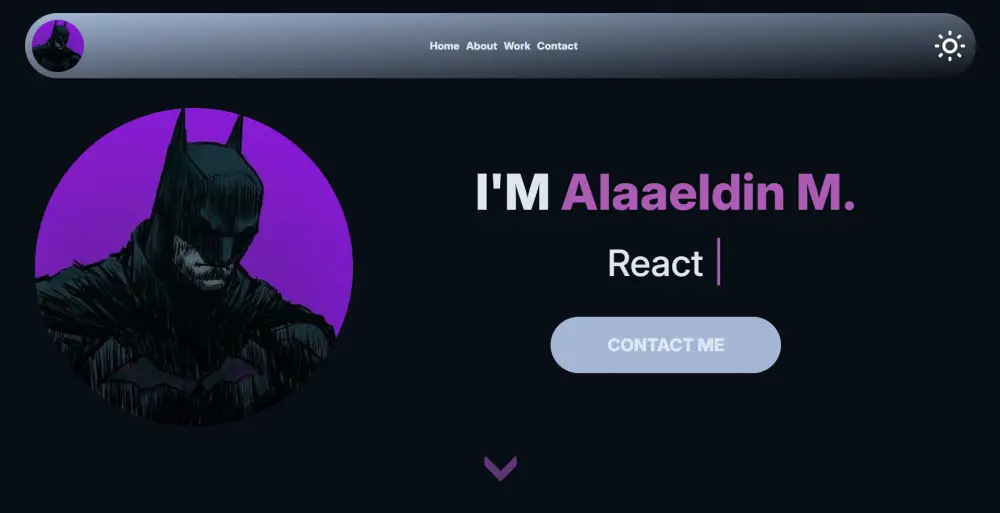 تصميم موقع portfolio باستخدام HTML5, CSS3, JavaScript