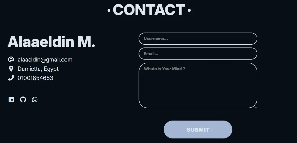 تصميم موقع portfolio باستخدام HTML5, CSS3, JavaScript
