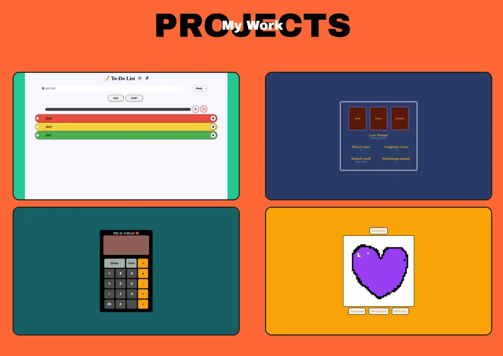 تصميم موقع portfolio باستخدام HTML5, CSS3, JavaScript