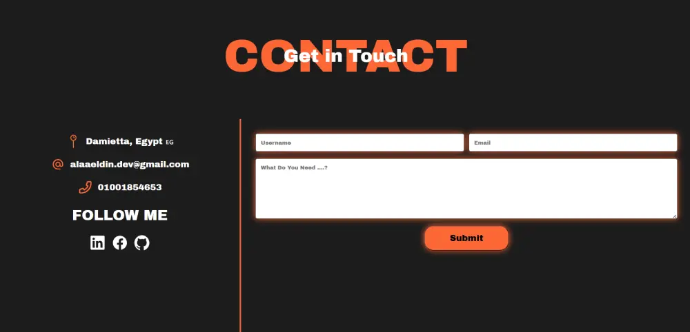 تصميم موقع portfolio باستخدام HTML5, CSS3, JavaScript