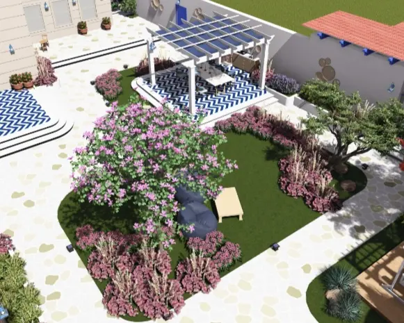 تصميم حديقة خاصة 2d و 3d أو مساحات خارجية حسب طراز من اختيارك (مودرن / يوناني /…)