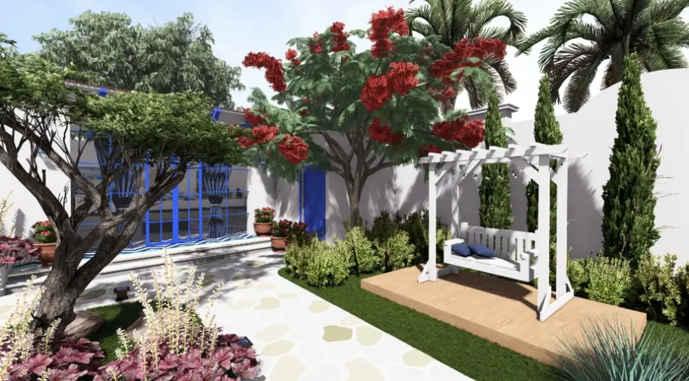 تصميم حديقة خاصة 2d و 3d أو مساحات خارجية حسب طراز من اختيارك (مودرن / يوناني /…)