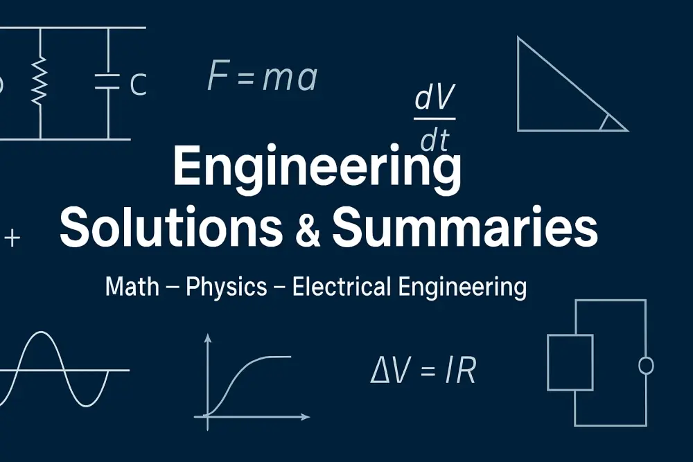 حل أسئلة وإعداد ملخصات مواد الهندسة بأسلوب بسيط ومنظم
