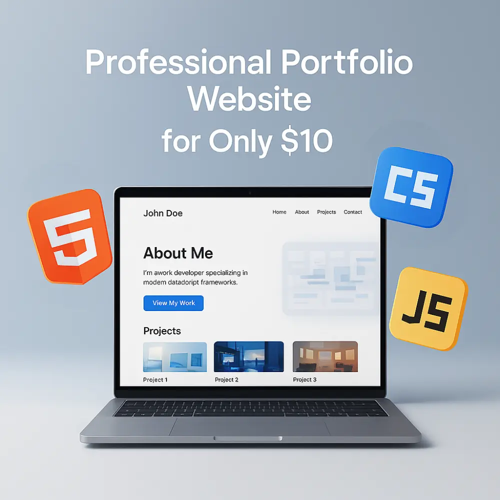 إنشاء موقع بورتفوليو احترافي صفحه واحده  HTML/CSS/JS لعرض أعمالك وخدماتك فقط بـ 5$
