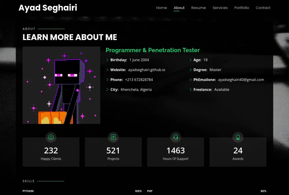 تصميم وبرمجة موقع بورتفوليو Portfolio Website احترافي - يعرض سيرتك الذاتية وخدماتك بشكل مميز