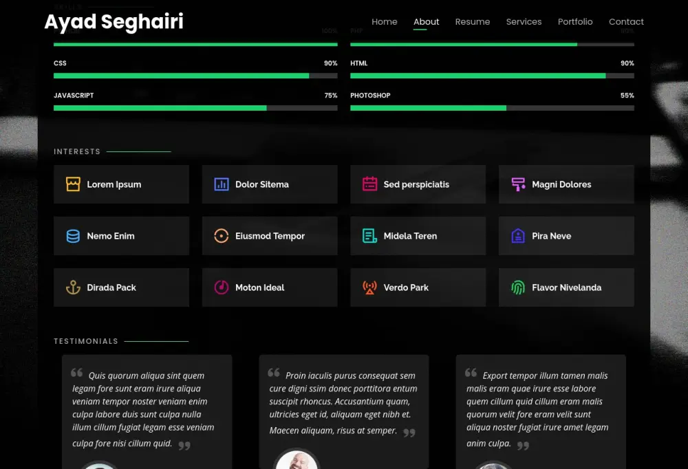 تصميم وبرمجة موقع بورتفوليو Portfolio Website احترافي - يعرض سيرتك الذاتية وخدماتك بشكل مميز