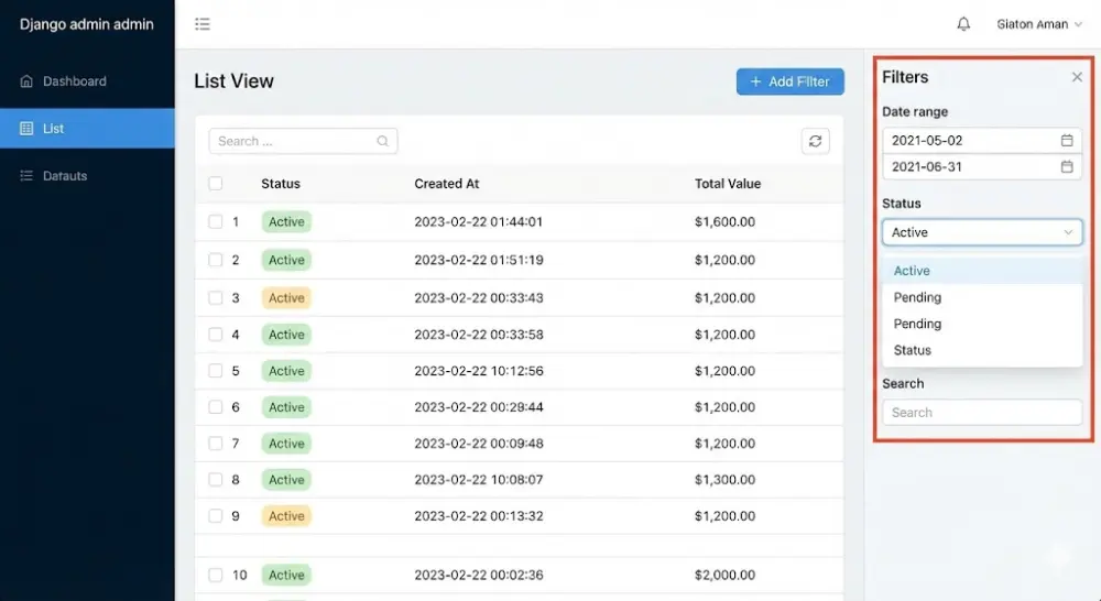 بناء لوحة تحكم لإدارة بيانات مشروعك أو تطبيقك